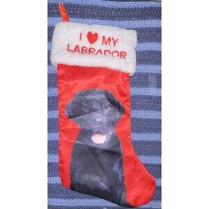 I Love Heart My Labrador, Dog, Red, Christmas, Holiday, Stocking, Decoration